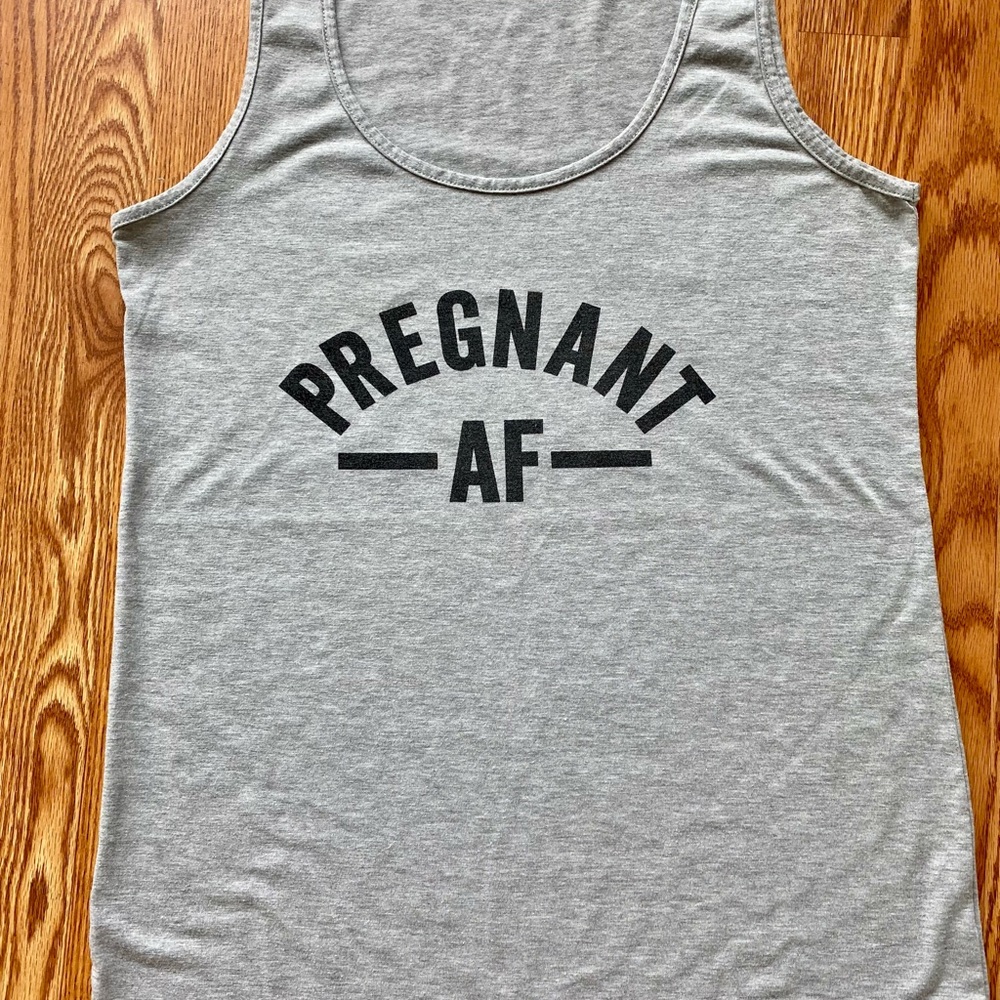 Gray Preggosaurus Maternity Tank Top - Picture 3 of 4